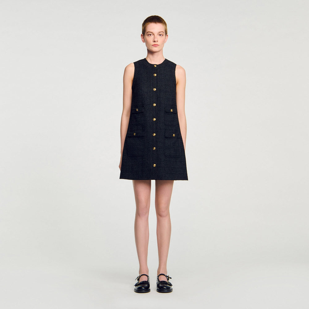 Sandro / Mini tweed dress Black