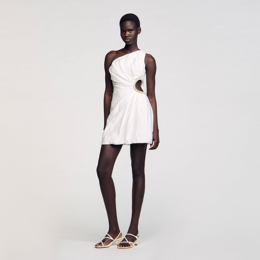 Sandro / Mini asymmetrical dress White