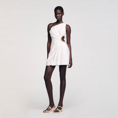 Sandro / Mini asymmetrical dress White