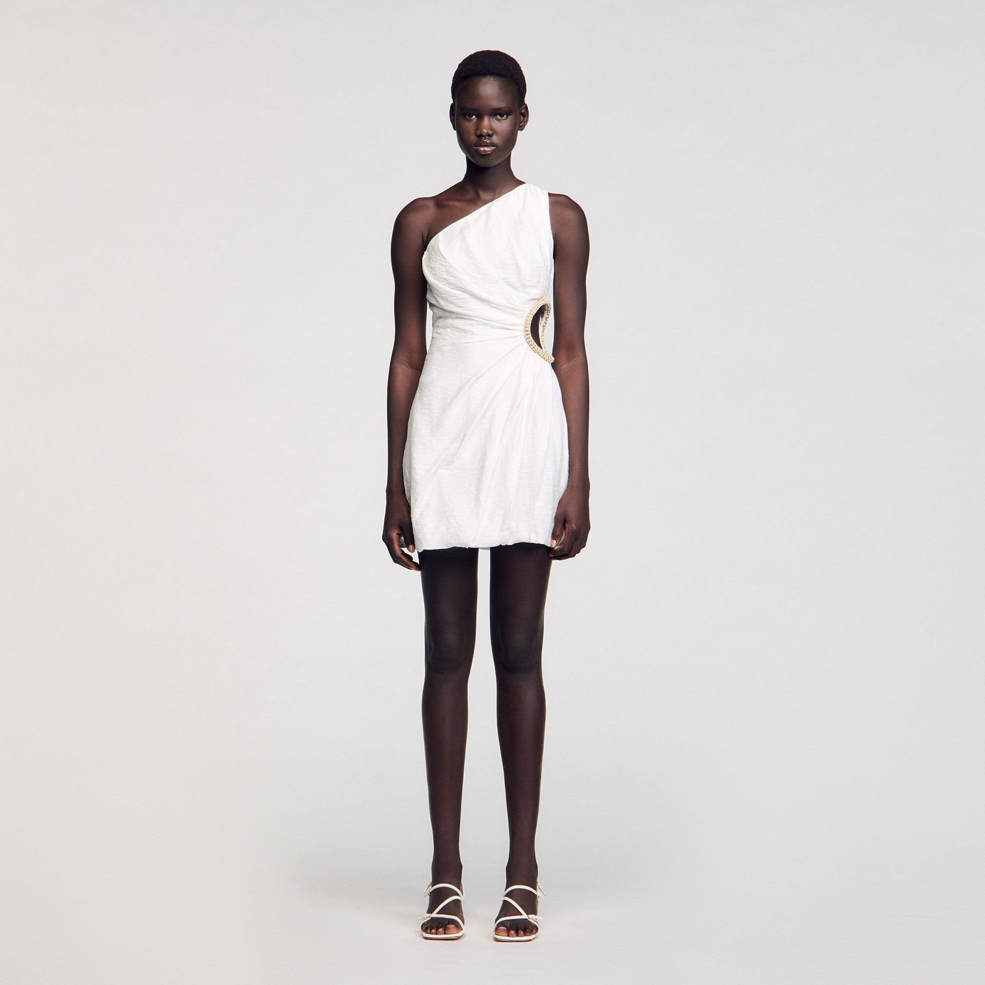 Sandro / Mini asymmetrical dress White