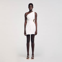 Sandro / Mini asymmetrical dress White