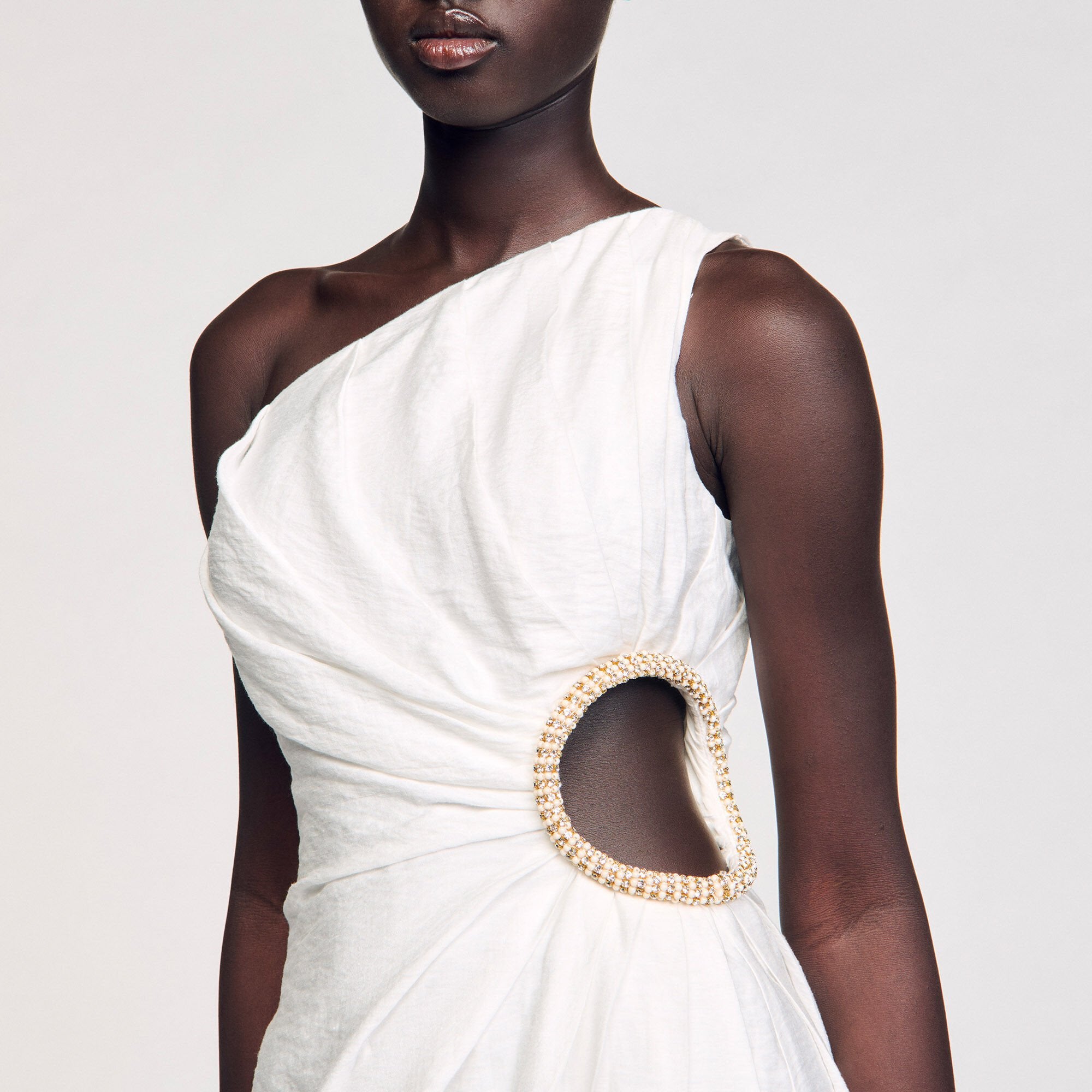 Sandro / Mini asymmetrical dress White