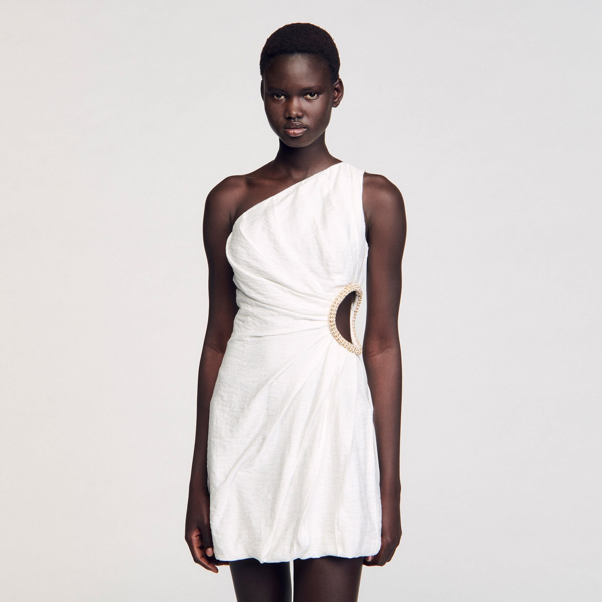 Sandro / Mini asymmetrical dress White