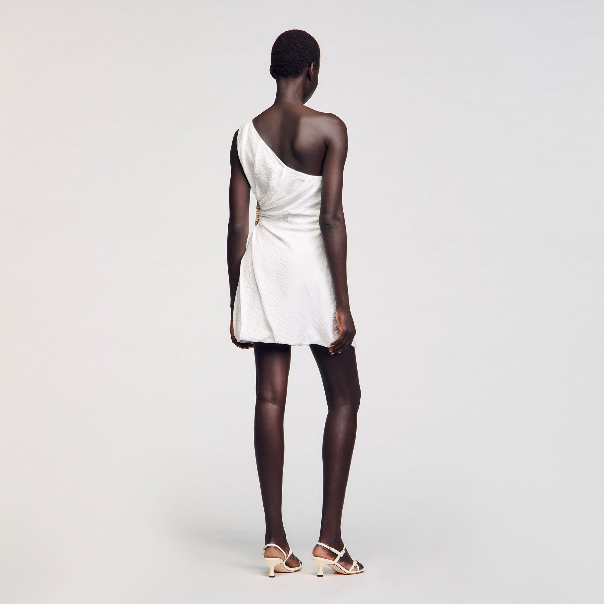 Sandro / Mini asymmetrical dress White