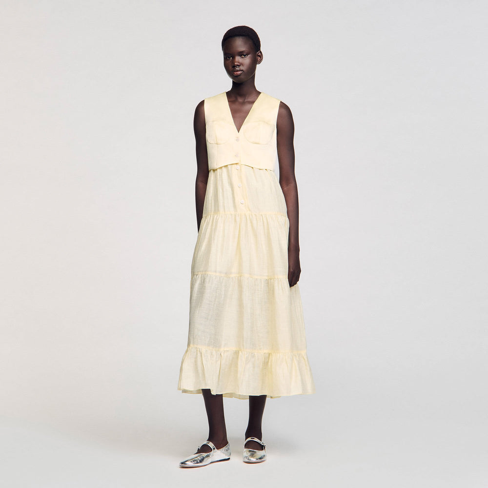 Sandro / Linen maxi dress Light Yellow