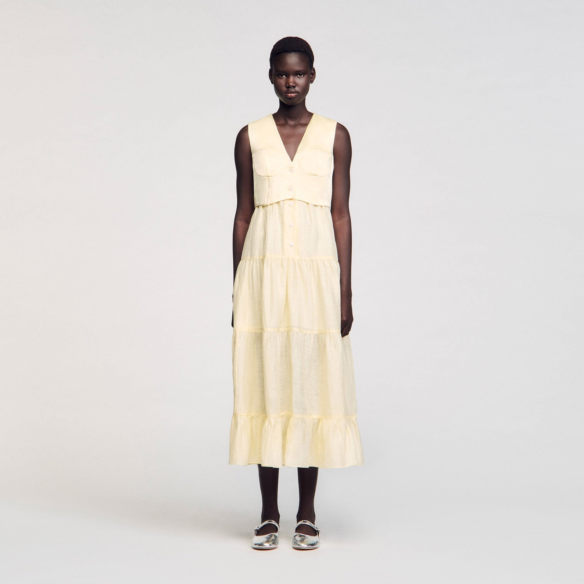 Sandro / Linen maxi dress Light Yellow
