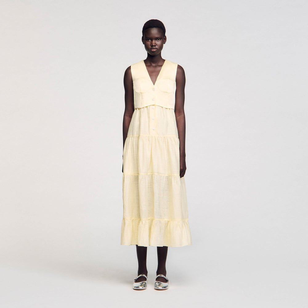 Sandro / Linen maxi dress Light Yellow
