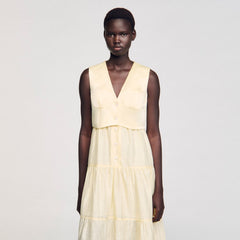 Sandro / Linen maxi dress Light Yellow