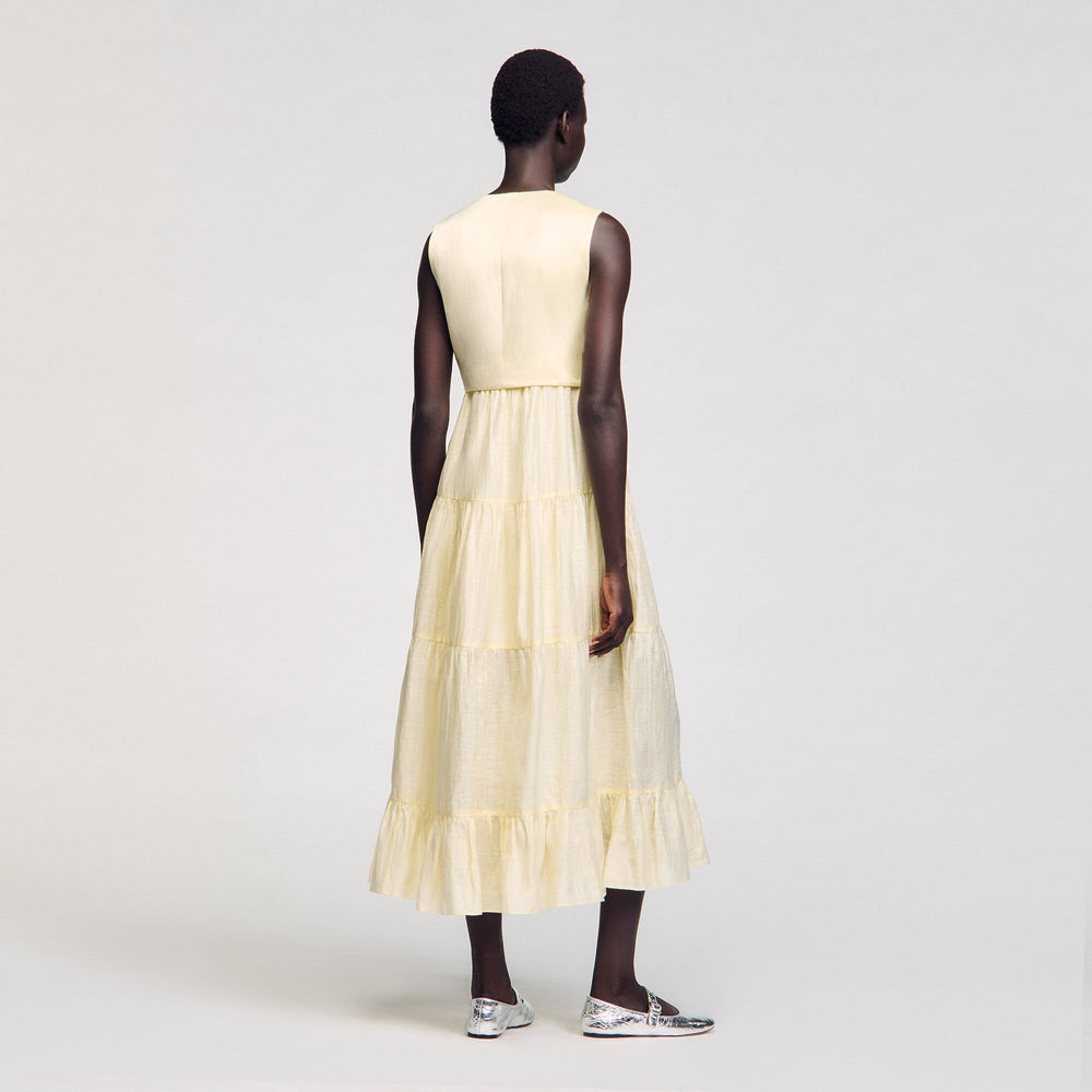 Sandro / Linen maxi dress Light Yellow