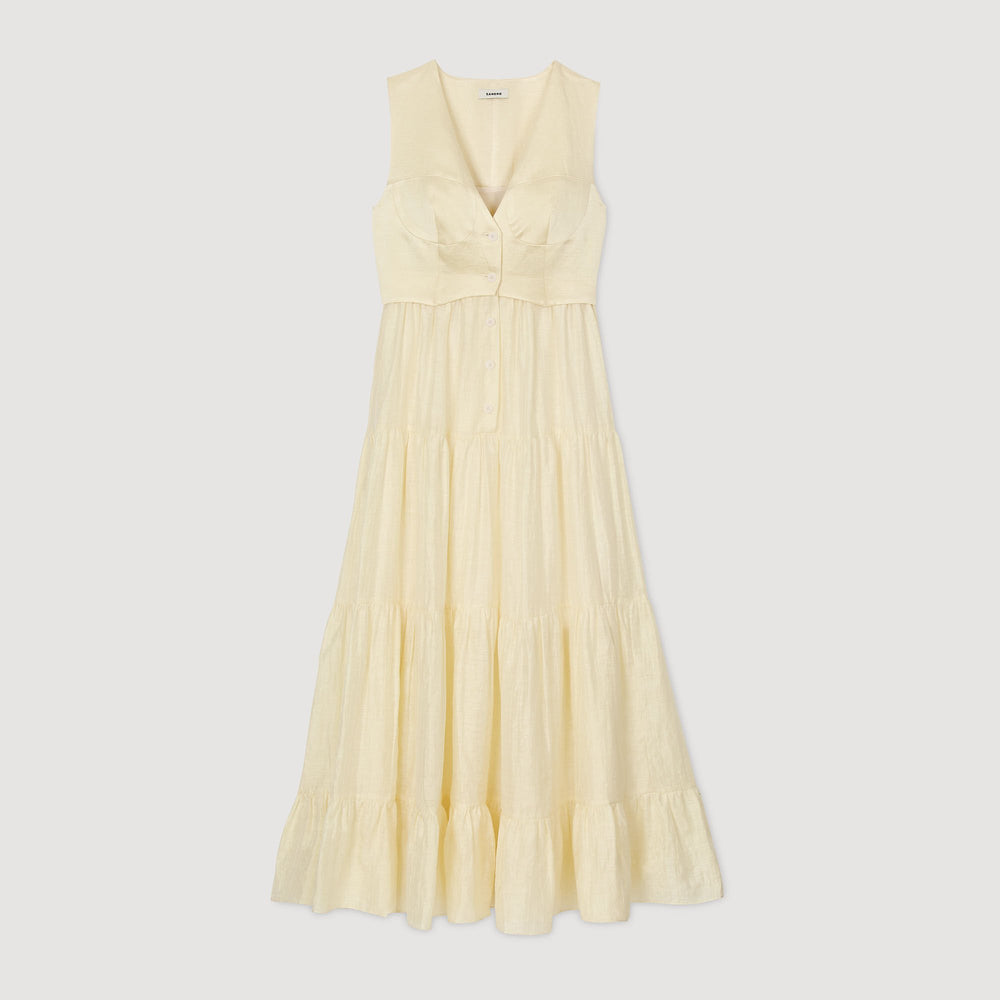 Sandro / Linen maxi dress Light Yellow