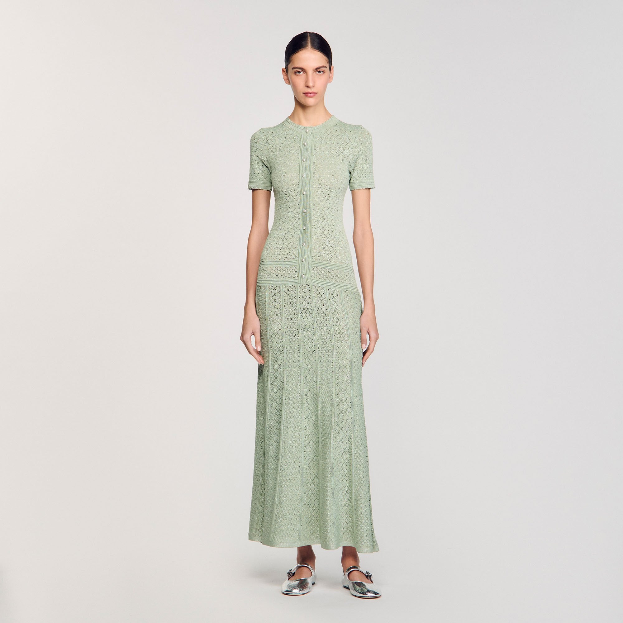 Sandro / Knit maxi dress Almond Green