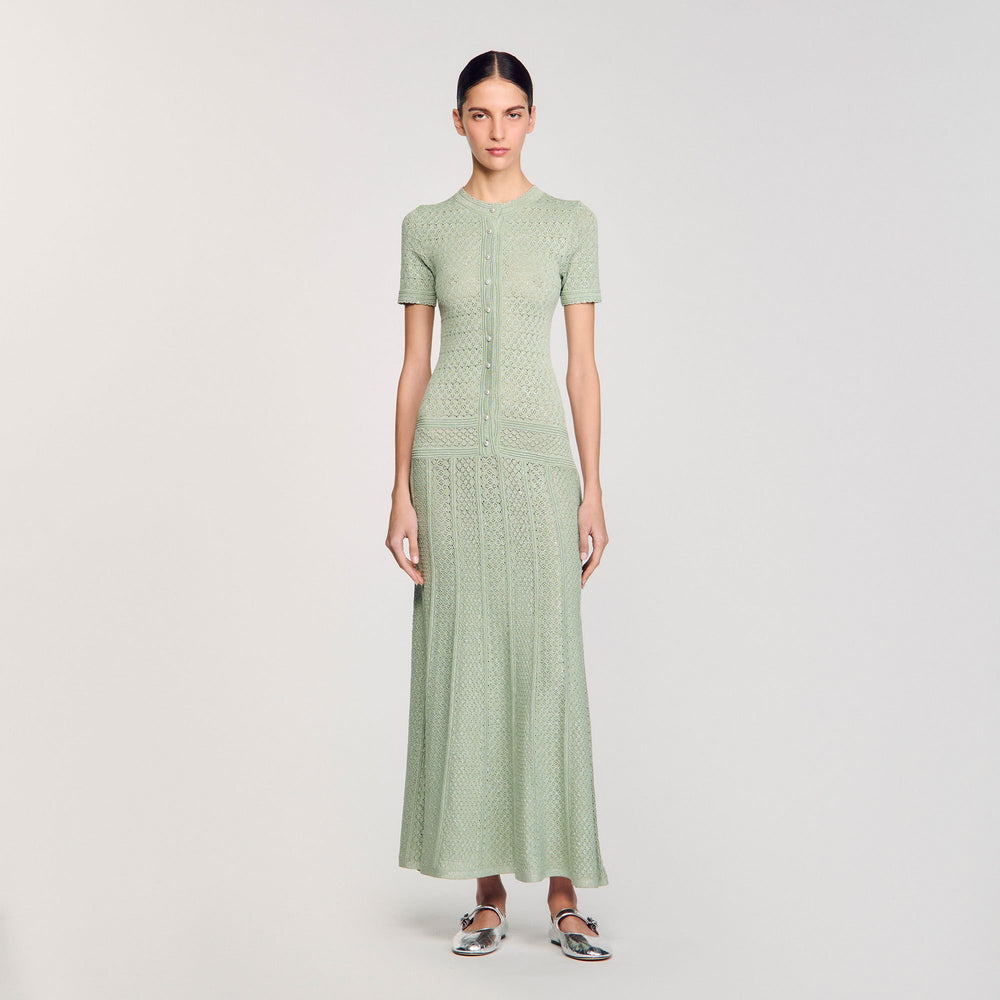 Sandro / Knit maxi dress Almond Green