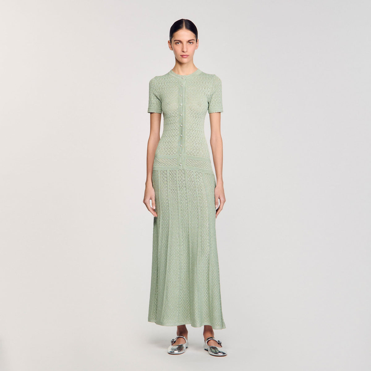 Sandro / Knit maxi dress Almond Green