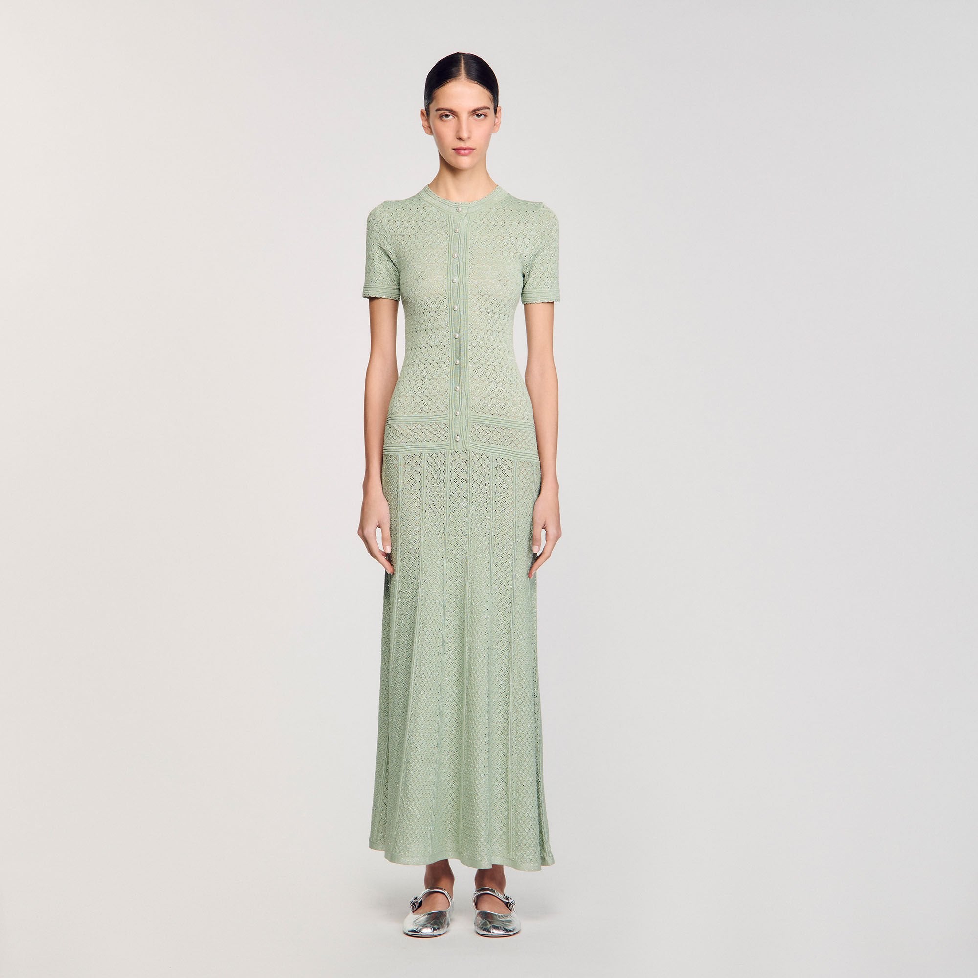 Sandro / Knit maxi dress Almond Green