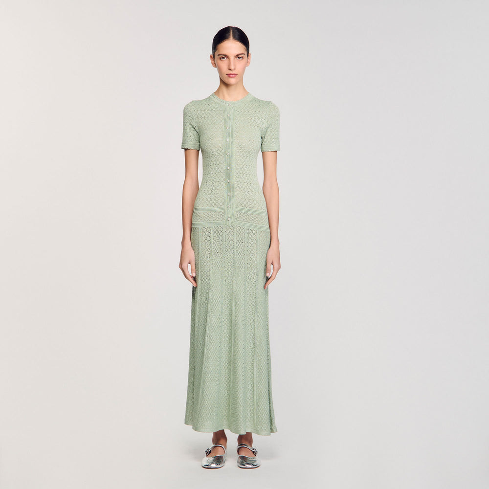 Sandro / Knit maxi dress Almond Green