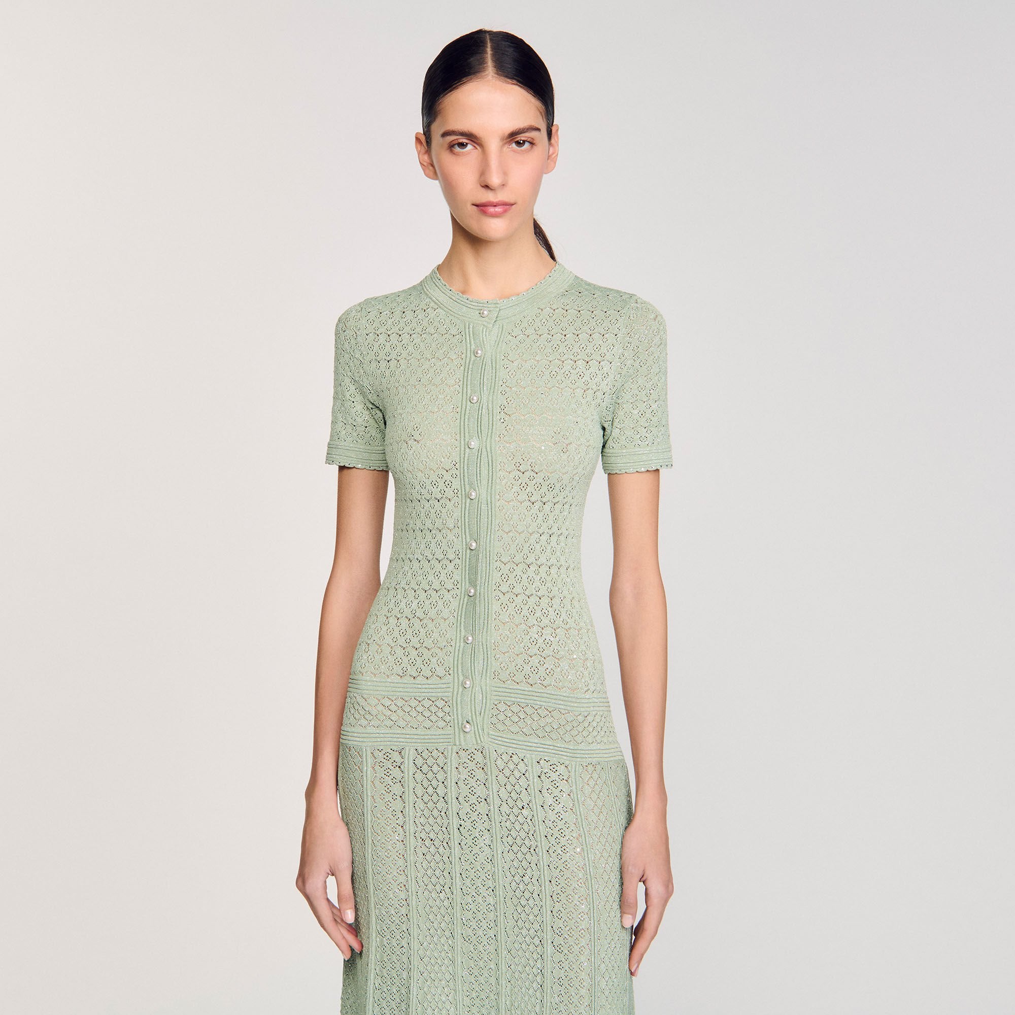 Sandro / Knit maxi dress Almond Green