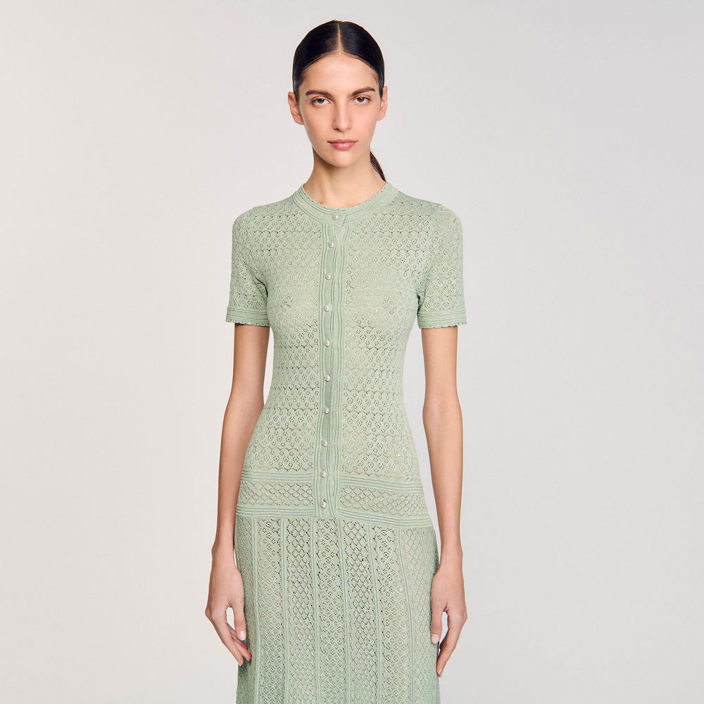 Sandro / Knit maxi dress Almond Green