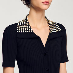 Sandro / Knit maxi dress with studs Black