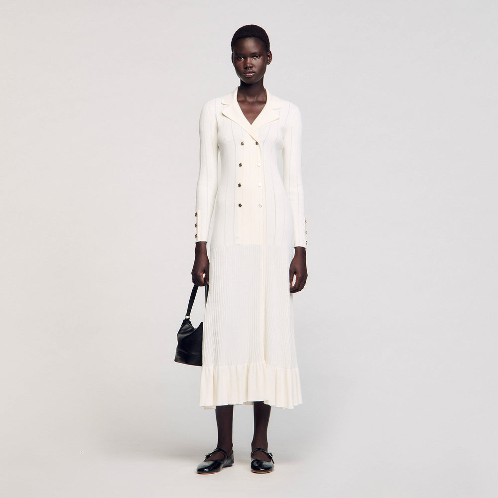 Sandro / Knit maxi dress Ecru