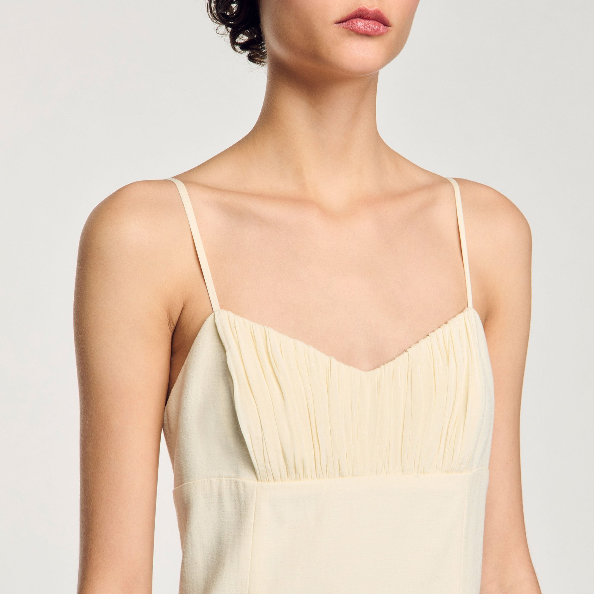 Sandro / Pleated maxi dress Ecru