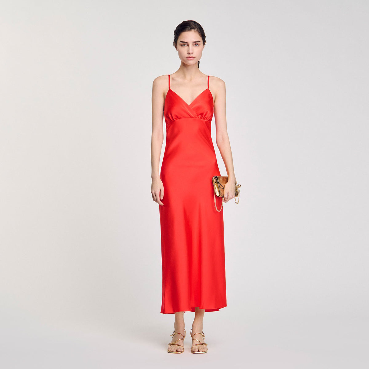 Sandro / Flowy dress with straps Poppy