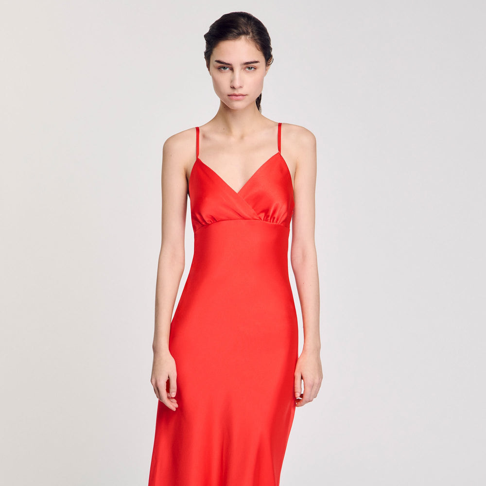 Sandro / Flowy dress with straps Poppy