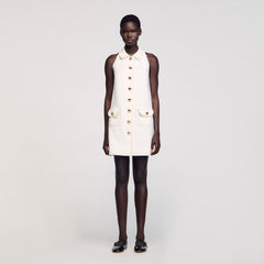 Sandro / Peter Pan collar mini dress Ecru
