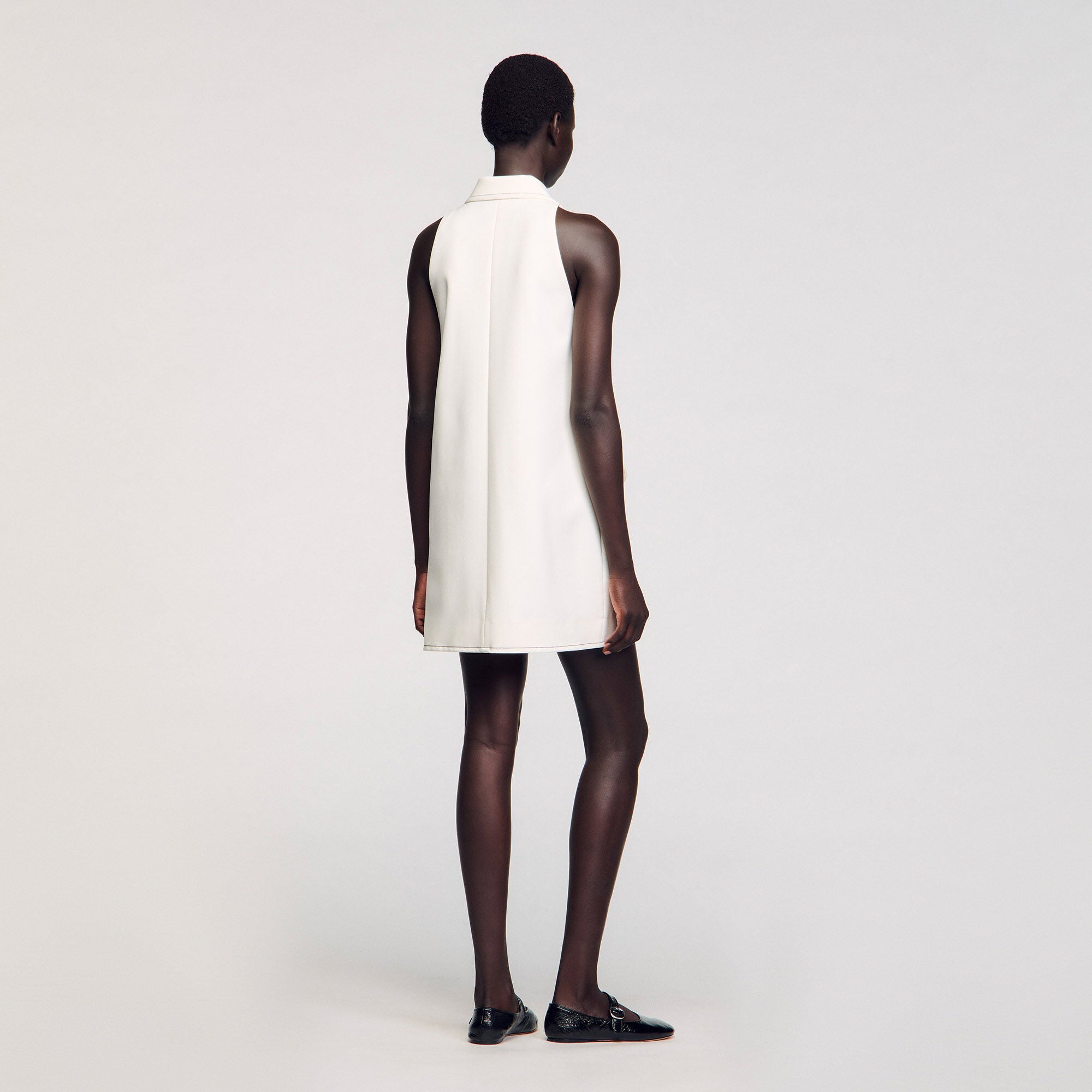 Sandro / Peter Pan collar mini dress Ecru