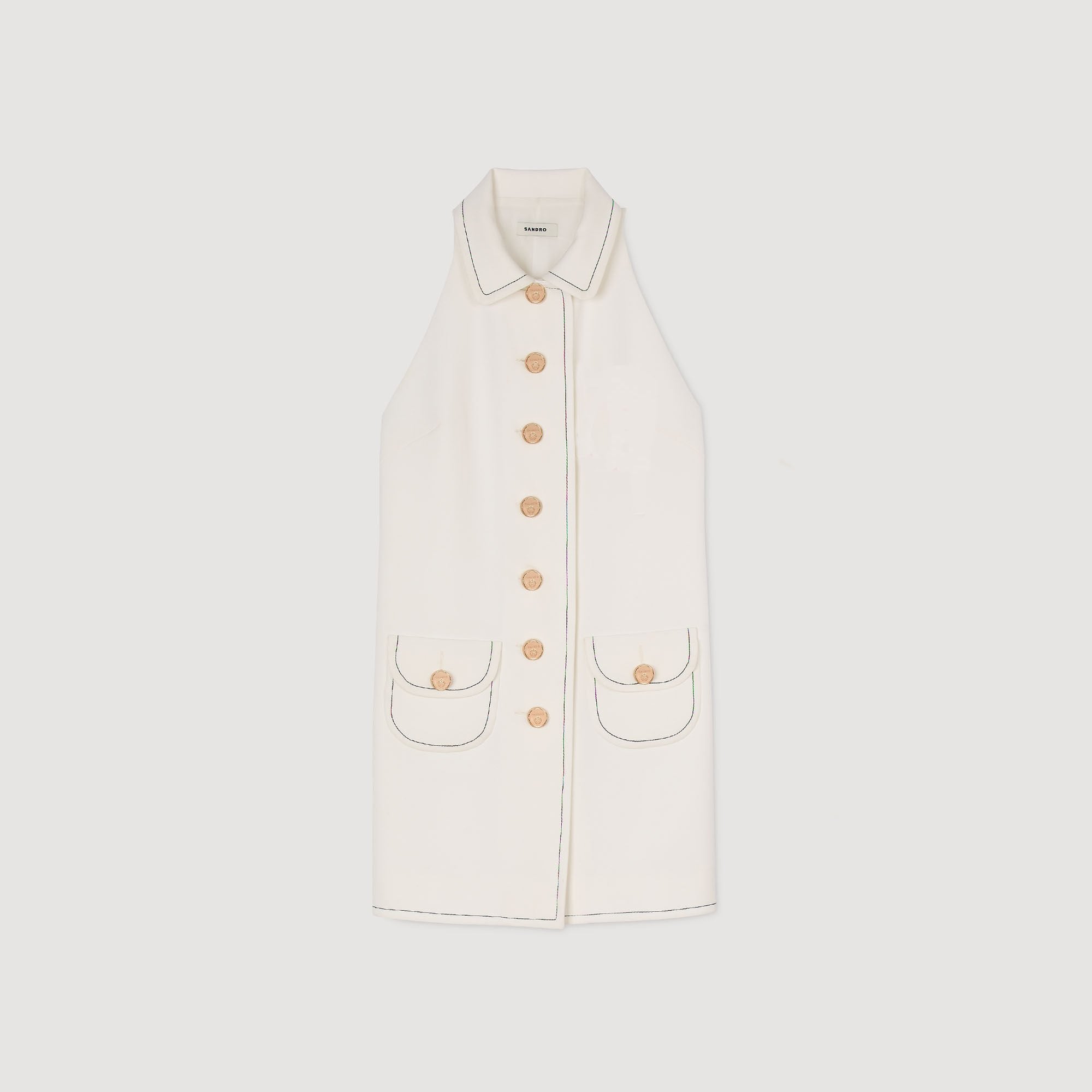 Sandro / Peter Pan collar mini dress Ecru