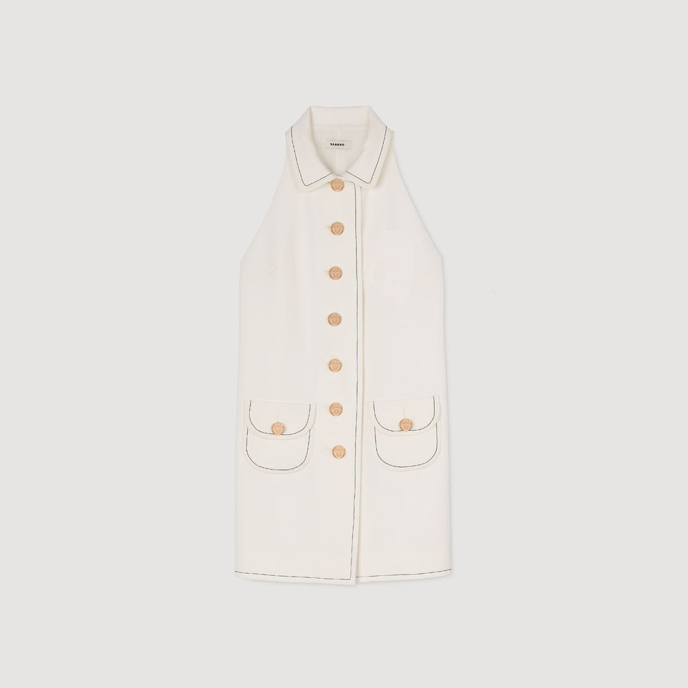 Sandro / Peter Pan collar mini dress Ecru