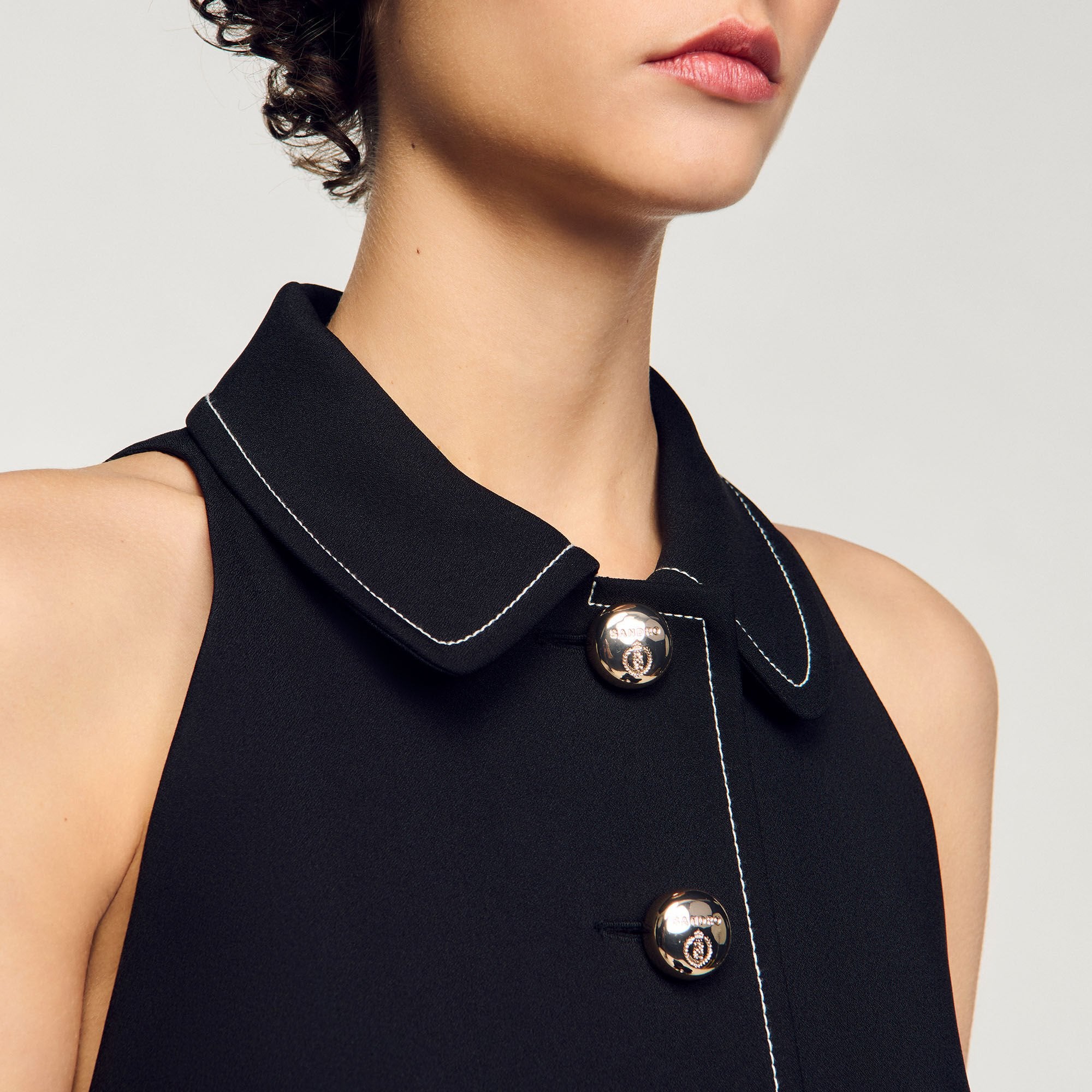 Sandro / Peter Pan collar mini dress Black