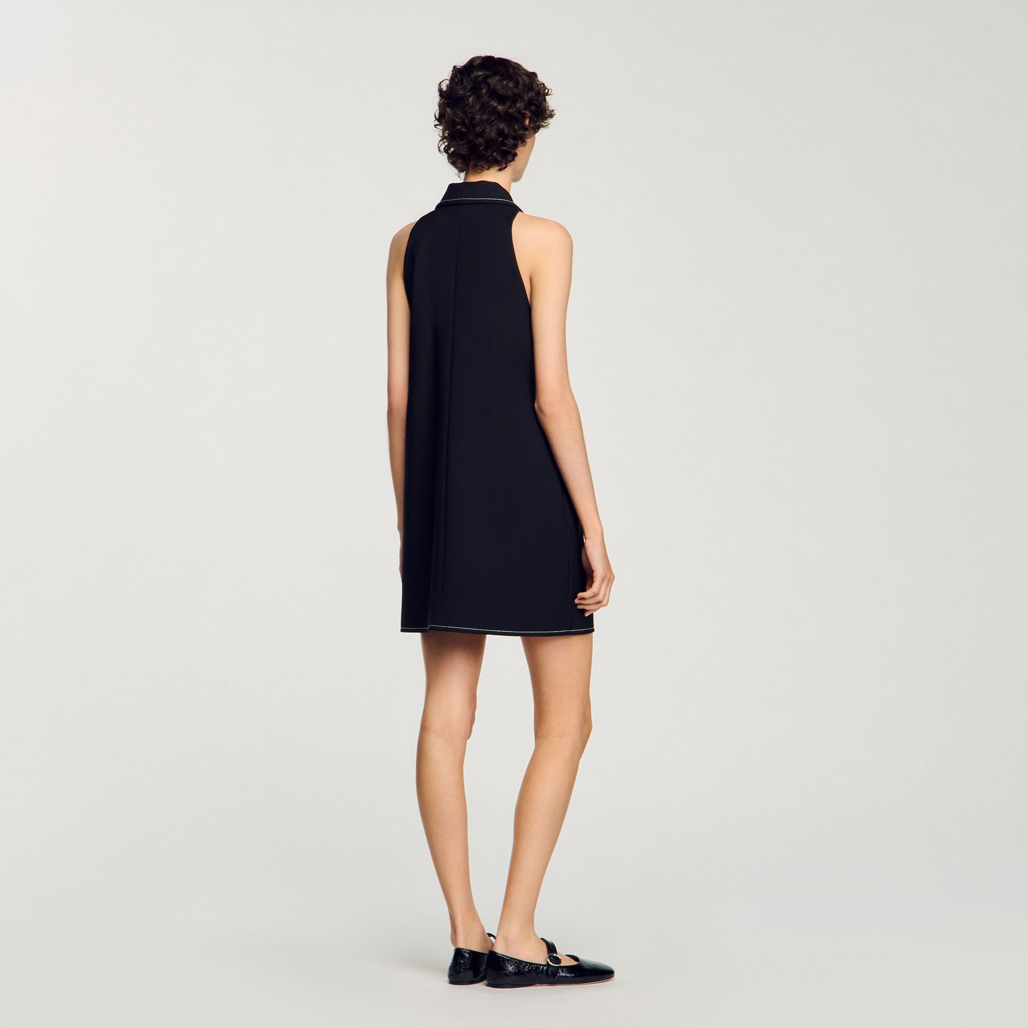 Sandro / Peter Pan collar mini dress Black