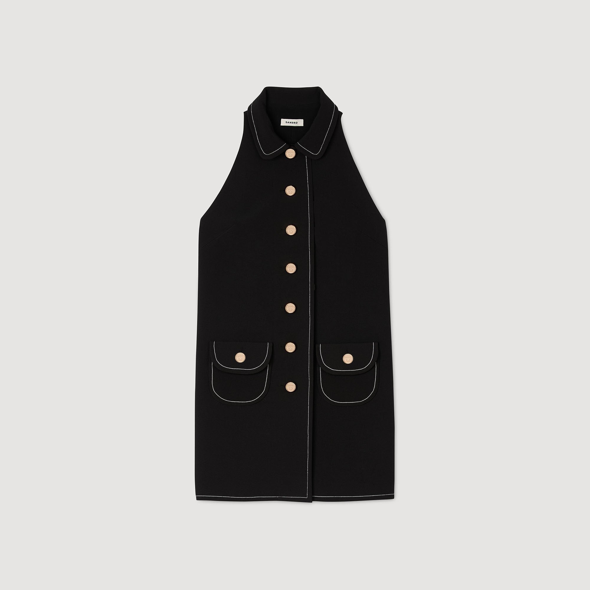 Sandro / Peter Pan collar mini dress Black
