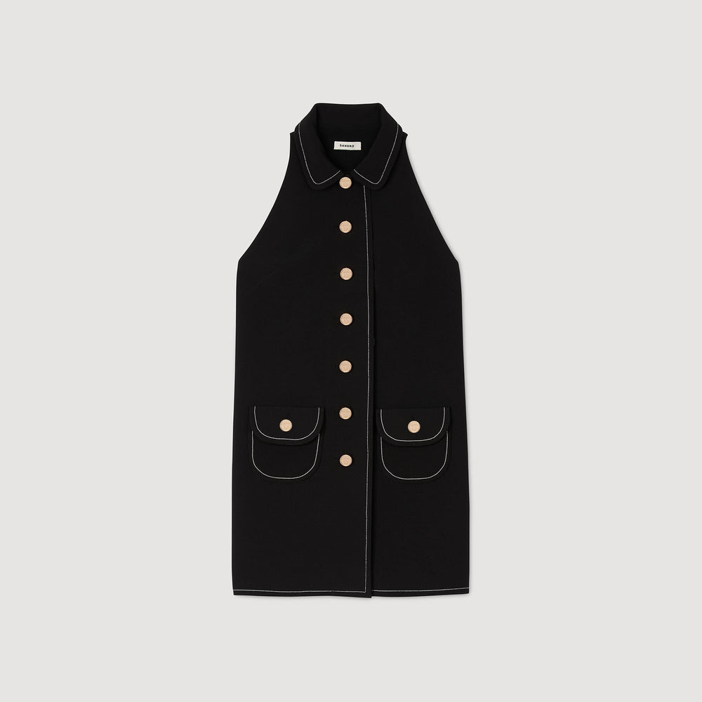 Sandro / Peter Pan collar mini dress Black