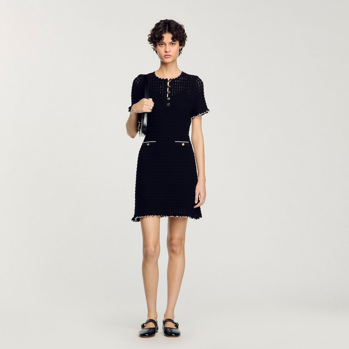 Sandro / Mini knit dress Black