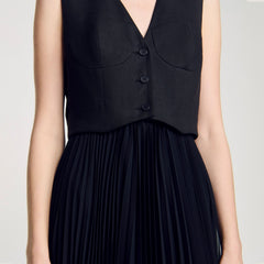 Sandro / Pleated maxi dress Black