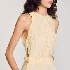 Sandro / Maxi dress with lace details Light Yellow