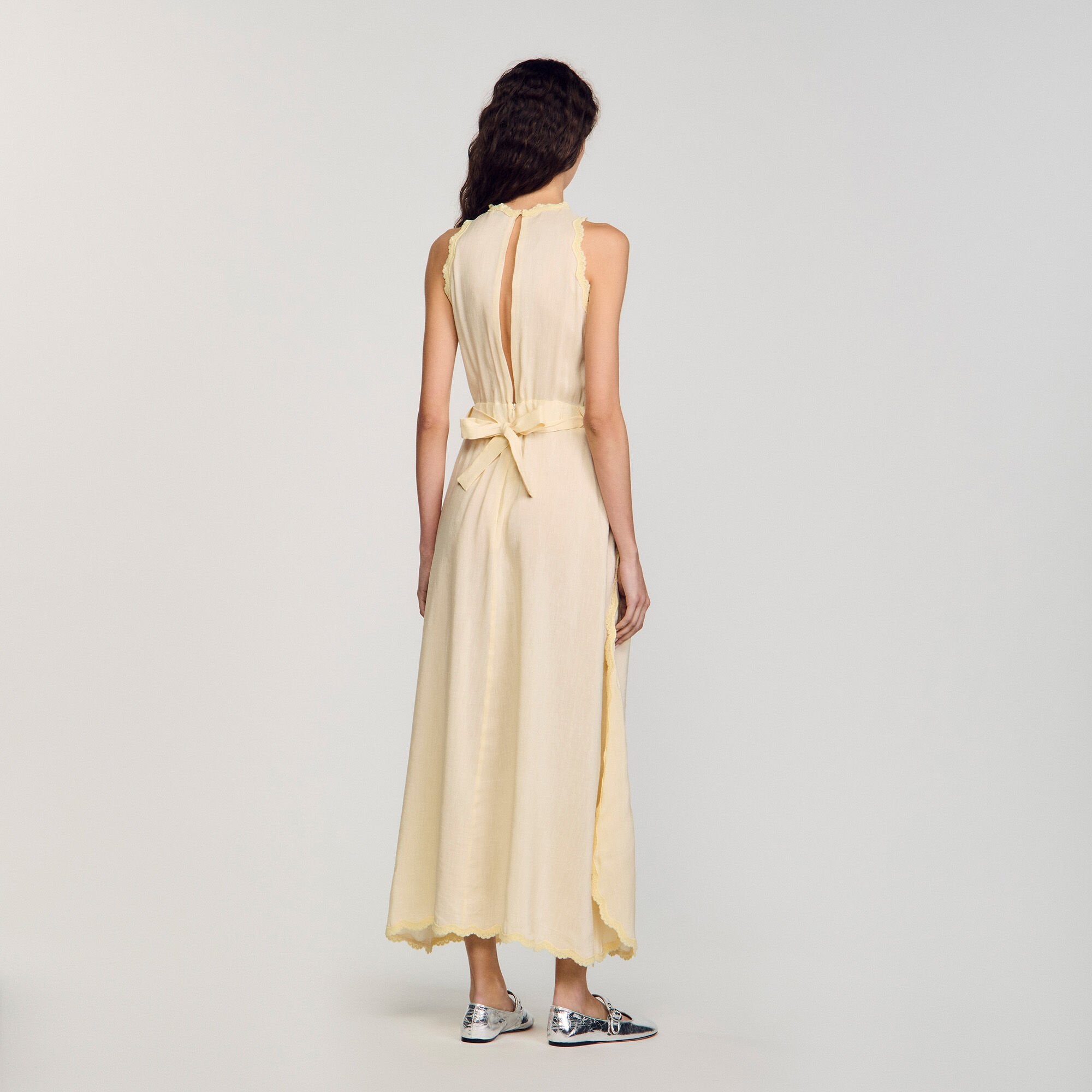Sandro / Maxi dress with lace details Light Yellow