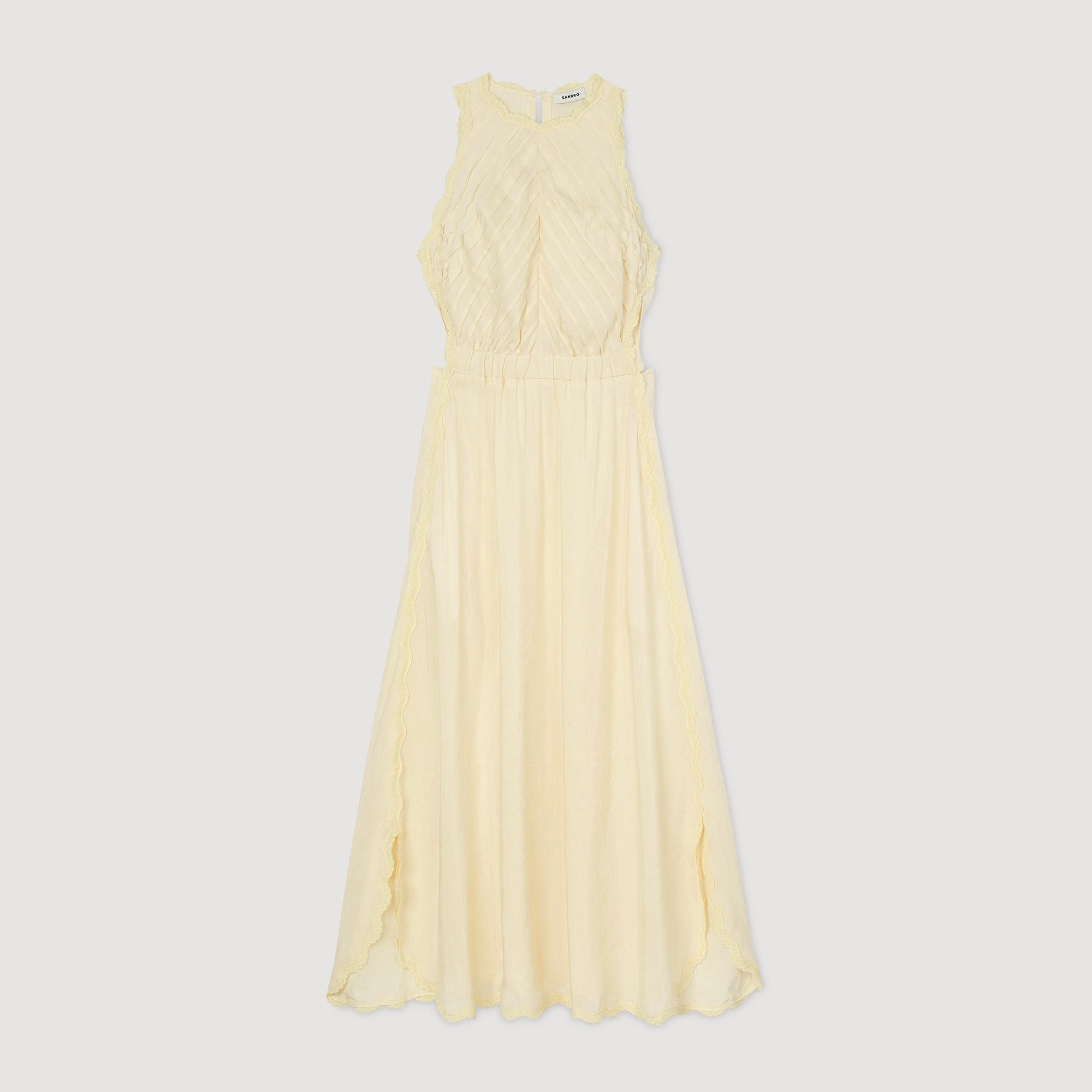 Sandro / Maxi dress with lace details Light Yellow