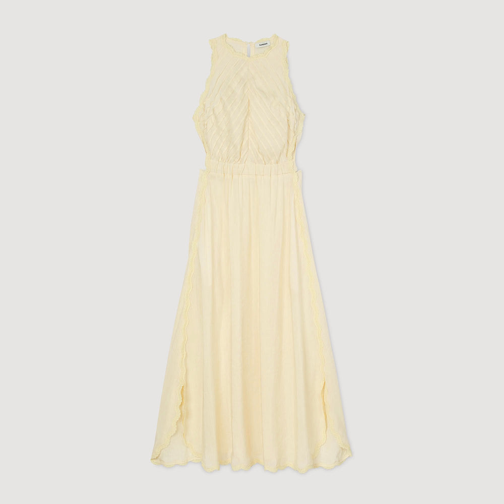 Sandro / Maxi dress with lace details Light Yellow