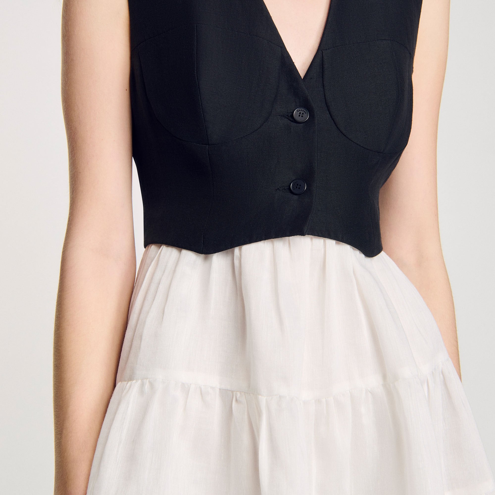 Sandro / Two-tone mini dress Black / Ecru
