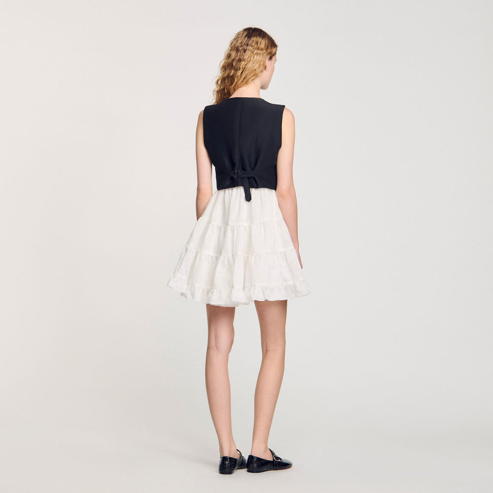 Sandro / Two-tone mini dress Black / Ecru
