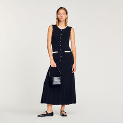 Sandro / Maxi dress with crochet detailing Black