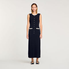 Sandro / Maxi dress with crochet detailing Black