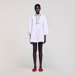Sandro / Mini dress with lace detail White