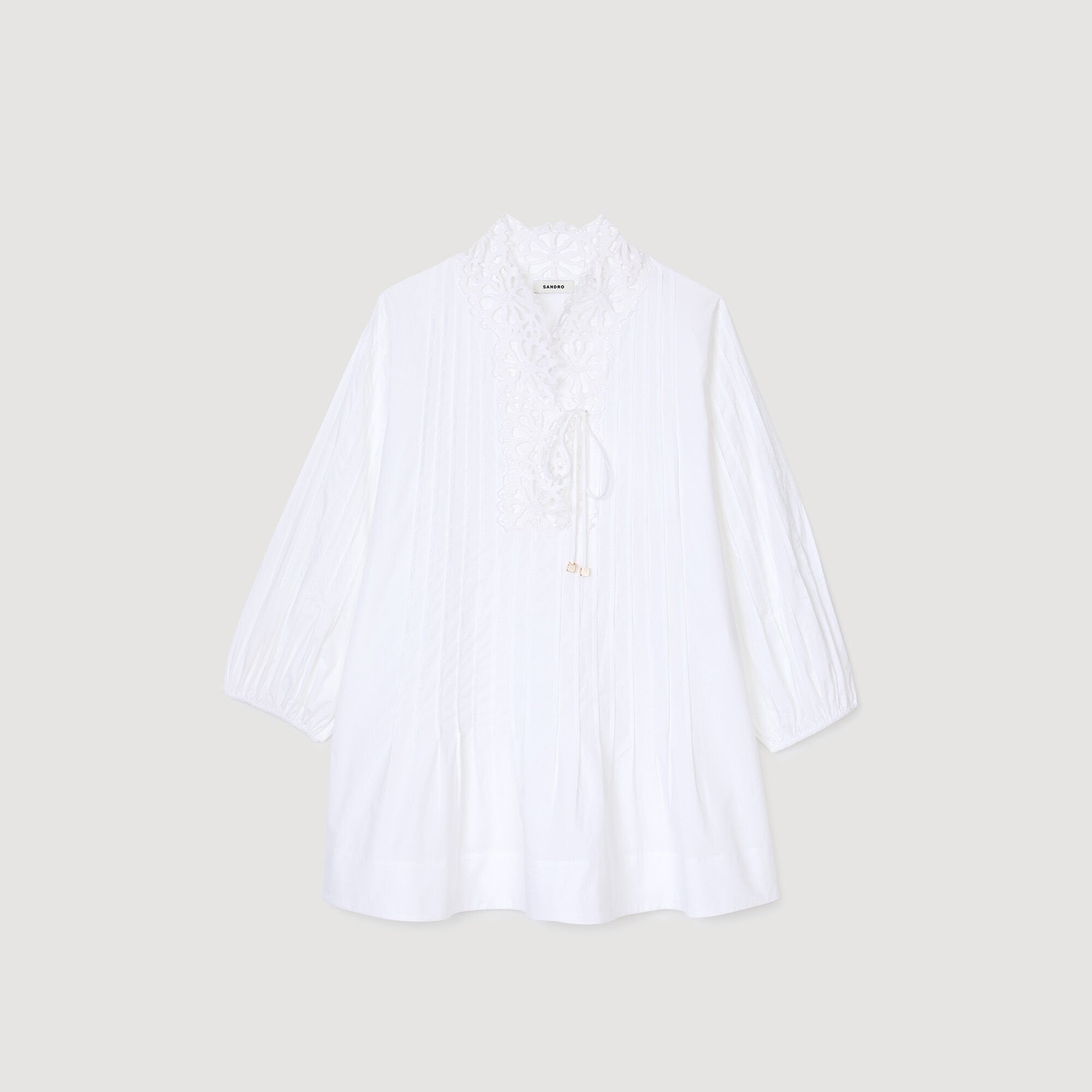 Sandro / Mini dress with lace detail White