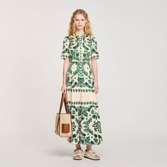 Sandro / Floral print maxi dress Ecru / Green