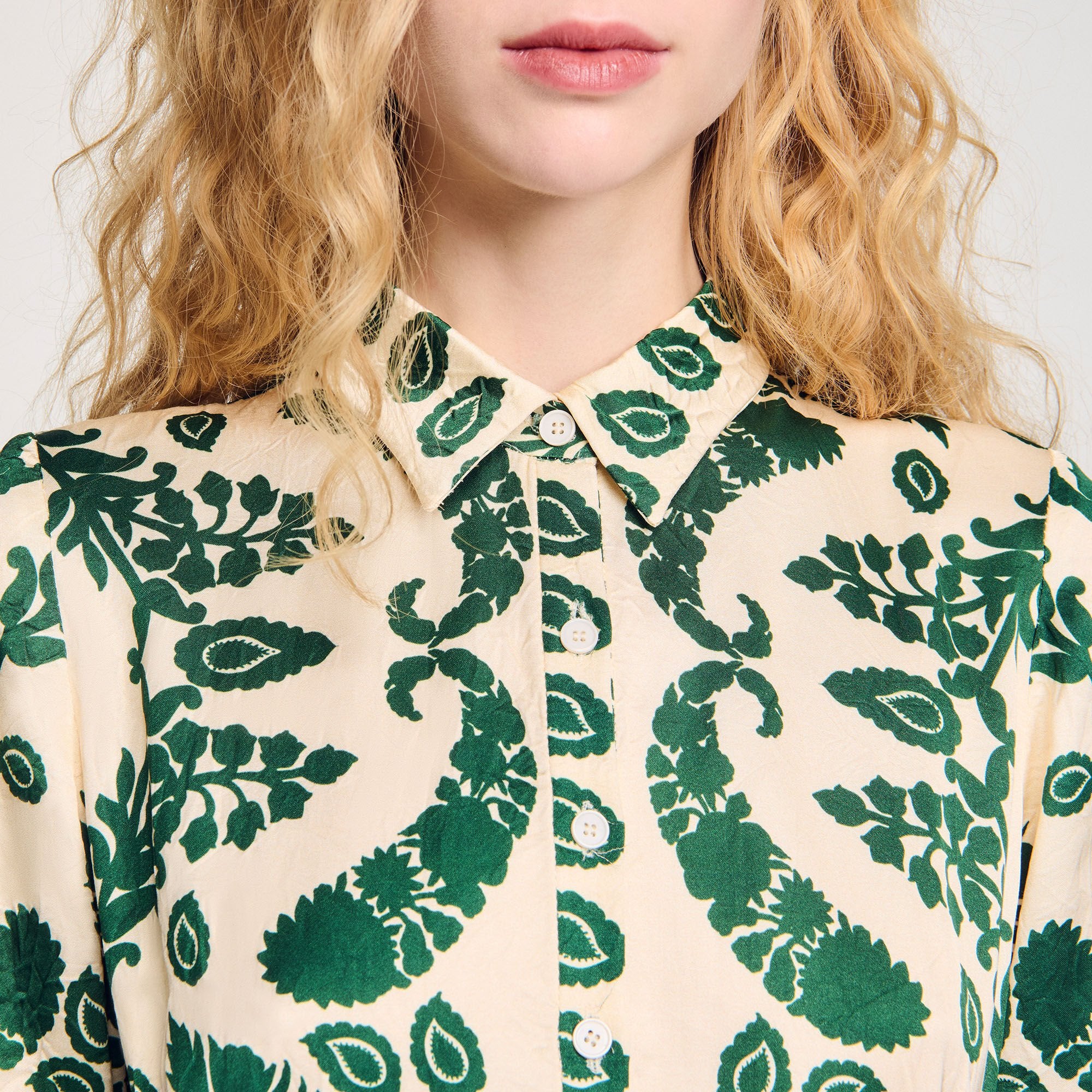 Sandro / Floral print maxi dress Ecru / Green
