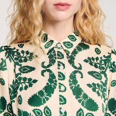 Sandro / Floral print maxi dress Ecru / Green