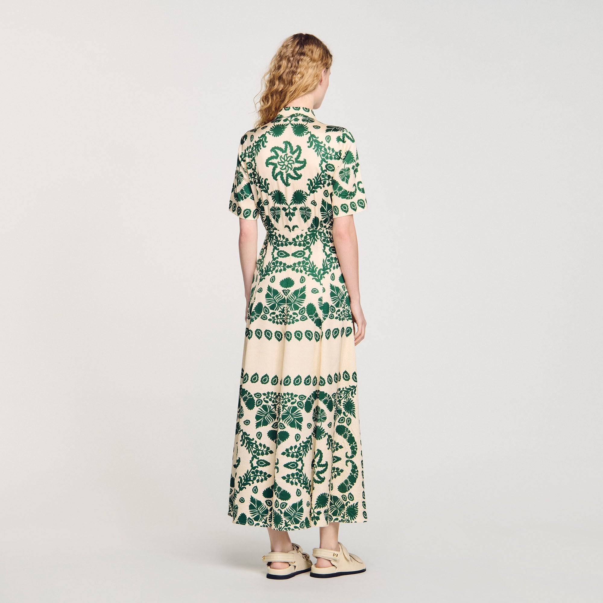 Sandro / Floral print maxi dress Ecru / Green